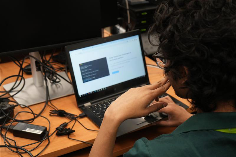 Students at computer